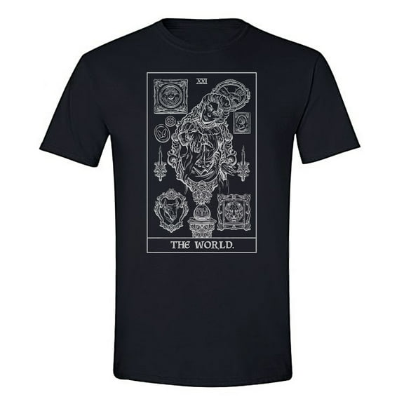 The Ghoulish Garb The World Tarot Card Shirt Terror Tarot Specter Shadow Edition Small