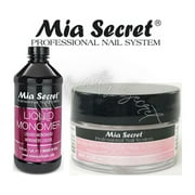 Mia Secret Liquid Monomer 16 oz and Natural Pink Powder 0.25 oz