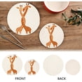 thumbnail image 4 of Funny Giraffe Couple Hug Kiss Love Heart Valentines Day Pot Holders Trivets, 2 PCS Round Cotton Thread Weave Potholders for Kitchens Hot Pads Table Mats Coasters for Hot Dishes, 4 of 7