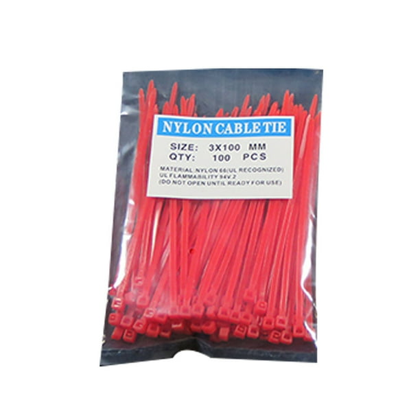 100pcs 3*100mm Reusable Colorful Standard Selflocking Plastic Nylon Cable Ties Wire Zip Tie