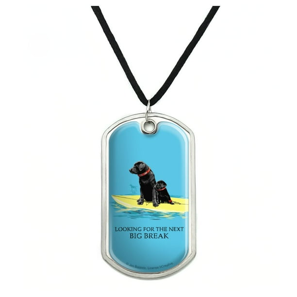Graphicore Looking For The Next Big Break Surfing Dog Puppy Surf Military Tag Pendant Necklace With Cord Com - Big Dog Tag Pendant Necklace Graphicore Looking For The Next Big Break Surfing Dog Puppy Surf Military Tag Pendant Necklace With Cord Com - Big Dog Tag Pendant Necklace
