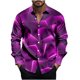 thumbnail image 2 of Ceisia Men's Slim Fit Geometric Print Shirt | Long-Sleeve Stretchy Turndown Collar Casual Top Gift, 2 of 5
