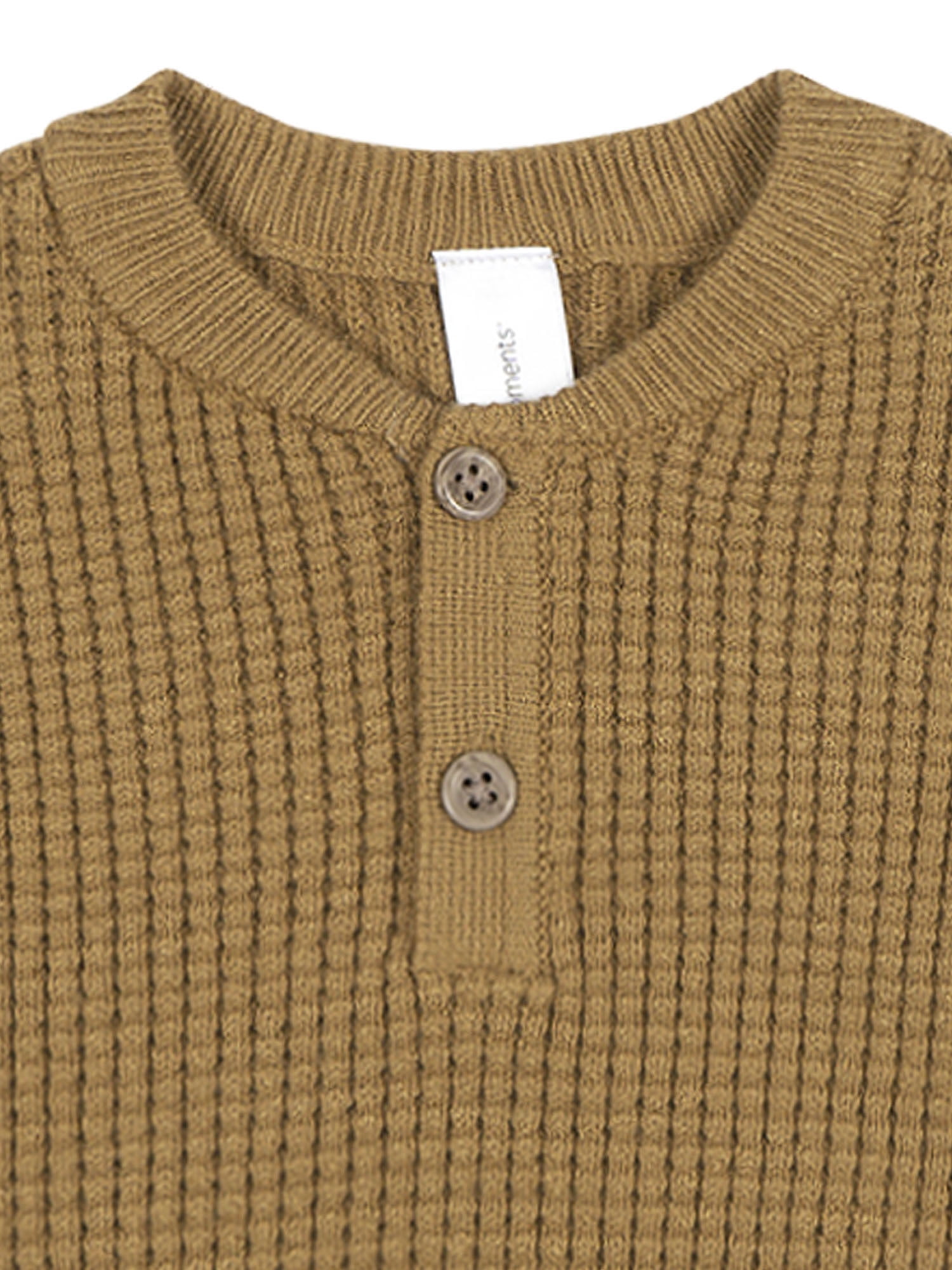 Modern Moments by Gerber Toddler Boy Waffle Henley Sweater Knit, 12 Months - 5T