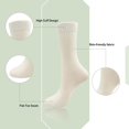 thumbnail image 4 of SERISIMPLE 5 Pairs Bamboo Dress Casual Sock for Women Mid-Calf Crew Socks Soft Lightweight (Off-white, Large), 4 of 6
