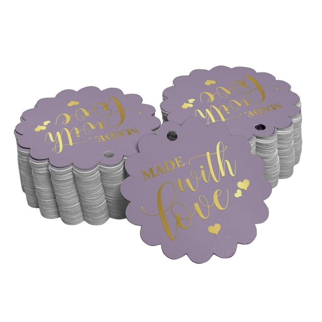Inkdotpot Pack Of 100 Made With Love Wedding Favor Paper Tags Craft Real Gold Foil Hang Tags