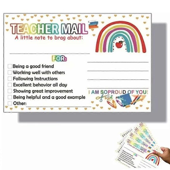 Brag Cards Teacher Mail, Encouragement Positive Behavior Cards for Notes Home