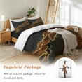 thumbnail image 7 of Black Gold Marble Bedding Duvet Cover Set Full Size 4 Pieces Brown Luxury Modern Abstract Wave Texture Bedding Set with Zipper Closure, 1 Comforter Cover 86x86 Inches 1 Flat Sheet & 2 Pillow Cases, 7 of 7