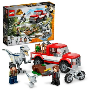 LEGO Jurassic World Blue and Beta Velociraptor Capture 76946 with Truck and 2 Dinosaur Toys for Kids, 2022 Dominion Movie Inspired Set
