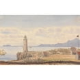 thumbnail image 3 of George Lothian Hall 14x11 Black Modern Framed Museum Art Print Titled - Europa Lighthouse, Ceuta, Spain (1843), 3 of 5