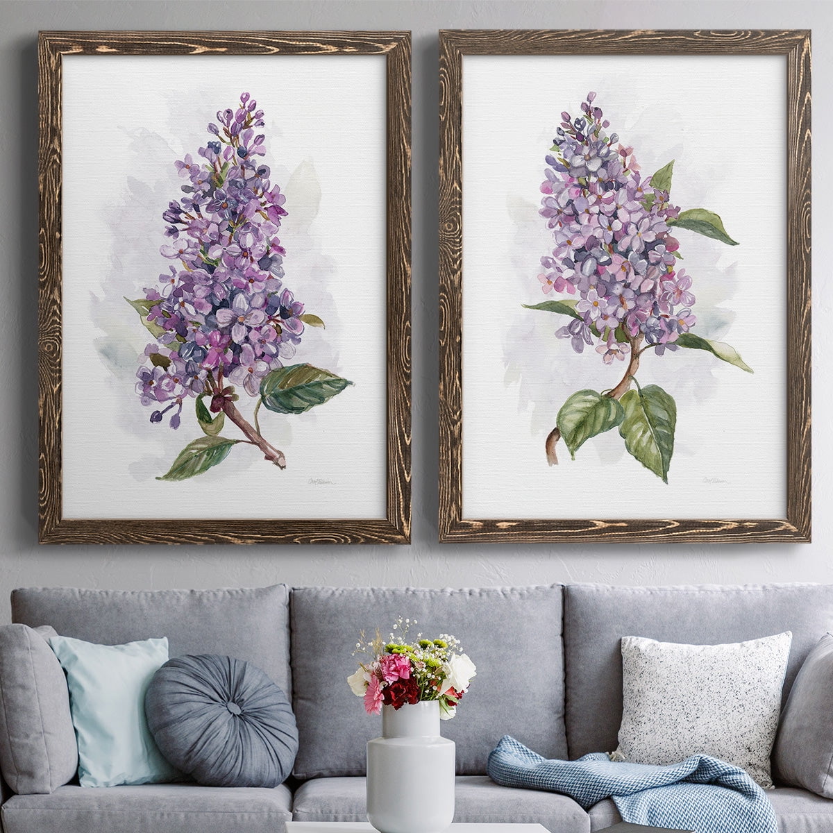 Awash in Lilac I - Premium Framed Canvas 2 Piece Set - Ready to Hang