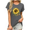 thumbnail image 2 of Women's Tops Under $5 Large Summer Tunic Tops Short Sleeve Solid Color Loose Round Neck Tees Shirts, 2 of 6