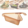thumbnail image 2 of pdqouc Poignée Rétractable Égouttoir d'Évier Compatible avec Tous les Éviers de Cuisine Filtre d'Évier Triangulaire d'Angle Multifonction Support d'Égouttage en Cygne pour Cuisine Salle de Bain, 2 of 4