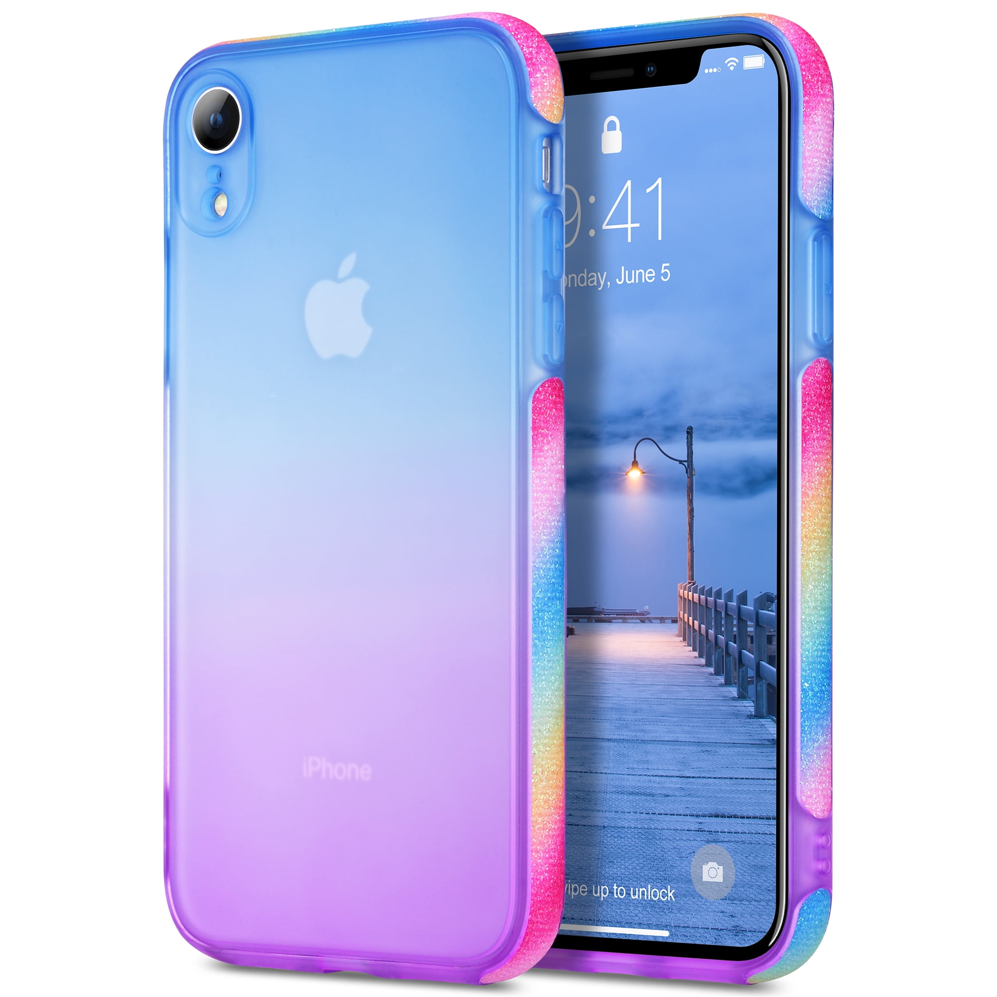 Iphone Xr Case Ulak Stylish Colorful Dreamy Bling Anti Scratch Protective Tpu Bumper Phone Case For Iphone Xr 6 1 Inch For Girls Women Blue Purple Walmart Com