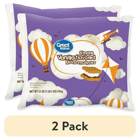(2 pack) Great Value S'more Vanilla Marshmallows, 21 oz