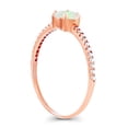 thumbnail image 2 of Decadence Solid 14K Rose Gold 5mm Natural Opal October Birthstone Pave Engagement Ring For Women, Size 7, 2 of 5