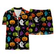 thumbnail image 4 of Dmsael Girls Halloween Pajamas Toddlers Halloween Baby Kids Girl Pumpkin Pajama Set Jammies Button Down Sleepwear Pjs for Girls 2T 3T 4T 5T 6T 7T 8T, 4 of 6