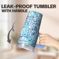 thumbnail image 5 of 20oz Geometric Design Double Wall Handle Tumbler, Stainless Steel Insulated Travel Coffee Mug Leak Proof Texture, 5 of 5