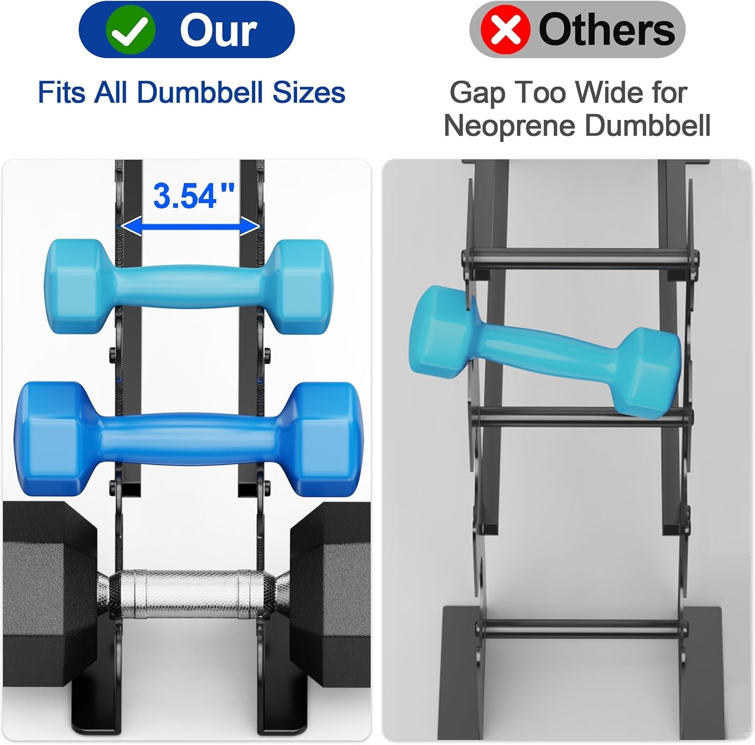 Heavy-Duty Dumbbell Rack Stand for Home Gym, 400LB Capacity Compact Free Weight Storage Organizer