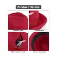 thumbnail image 5 of Spencer Classic Fedora Hats for Men Outdoor Travel Wide Brim Felt Hat Panama Hats Dress Hat with Bow Belt, Red, 5 of 9