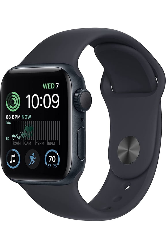 Restored Apple Watch SE (2nd Gen) [GPS + Cellular] Smartwatch with 40mm Midnight Aluminum Case with Midnight Sport Band - S/M. Fitness & Sleep Tracker, Crash Detection, Heart Rate Monitor