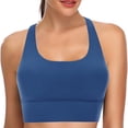 thumbnail image 3 of Sujetador deportivo con tirantes acolchados y tirantes cruzados, sujetador deportivo a prueba de golpes para mujer, sujetador de yoga cómodo para ropa deportiva, 3 of 8