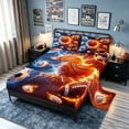thumbnail image 2 of meiyoeat Fire Water Multisport Bed Sheets for Boys, Lightning Basketball Baseball Soccer Full Size Sheets, 4-Piece, 1 Flat Sheet, 1 Fitted Sheet and 2 Pillowcases, 2 of 5