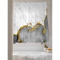 thumbnail image 3 of Gray Gold Marble Sheer Curtains 63 inches Long, Abstract Wave Modern Luxury Light Filtering Sheer Window Curtains Rod Pocket Voile Drapes for Bedroom Living Room, 52"W x 63"L 2 Panels, 3 of 7