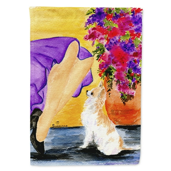 Caroline's Treasures SS8521-FLAG-PARENT Lady with her Chihuahua Flag, , multicolor
