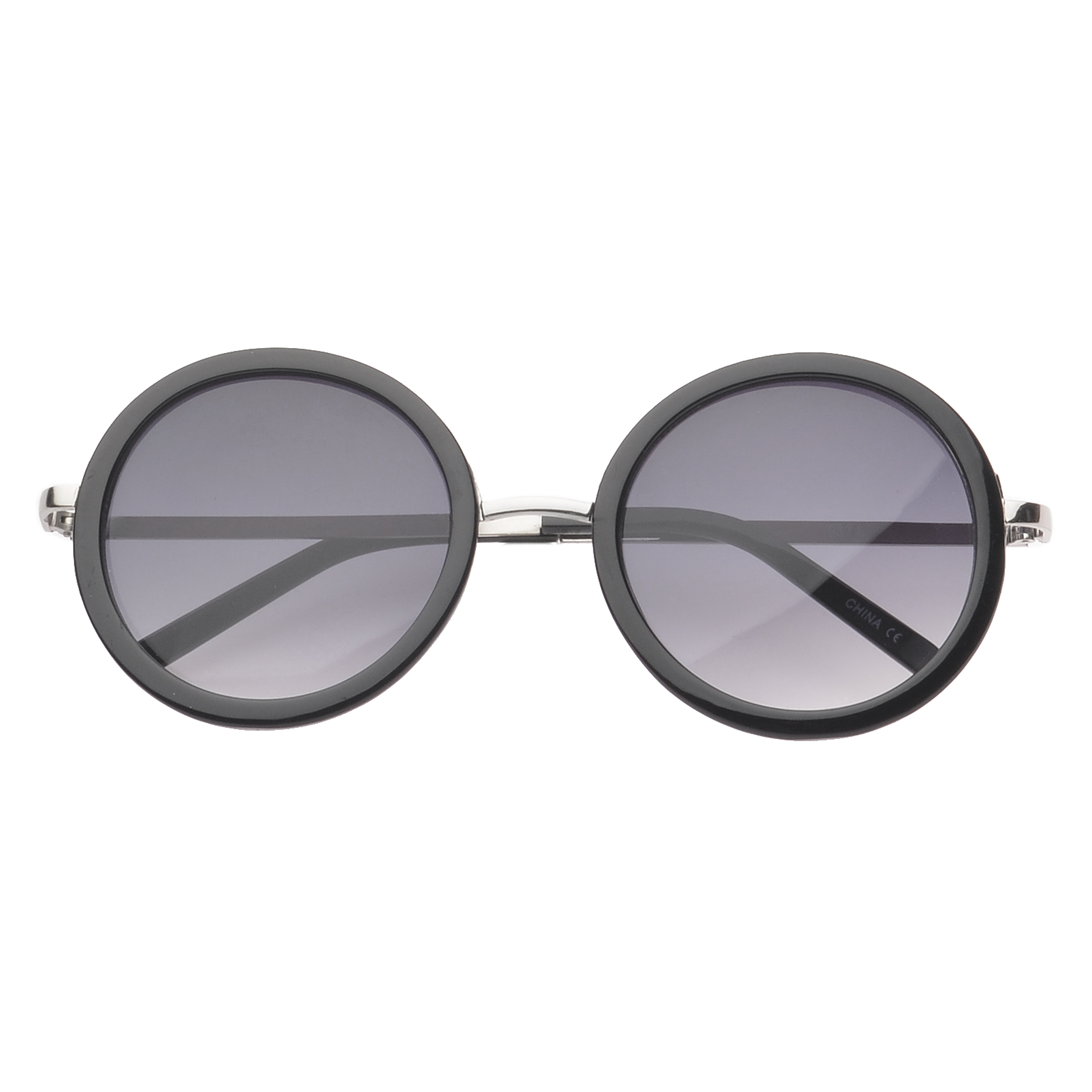 MLC Eyewear Binoculars Round Fashion Sunglasses in Blacksilver