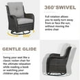 thumbnail image 2 of PARKWELL 7-Piece Outdoor High Back Patio Conversation Set,Wicker 6-Seat Furniture with Loveseat Sofa, Swivel Gliders,Coffee Table and Ottomans,Brown Wicker Gray Cushions, 2 of 8