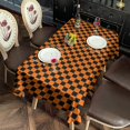 thumbnail image 2 of Orange and Black Checkered Pattern Rectangle Tablecloth 60"x102",Waterproof Polyester Rectangle Table Cloth, Wipeable Spillproof Polyester Tablecloth for Dining, Camping, Indoor and Outdoor, 2 of 6