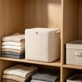 thumbnail image 6 of Large Capacity Storage Container, Folding Clothes Storage Bag, Portable Wardrobe Fabric Storage Bins, Closet Organizer for Shelves with Handles and Zipper,1PCS, 6 of 6