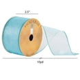 thumbnail image 2 of Vickerman 2.5" x 10 Yards Aqua Sheer Glitter Wired Edge Christmas Ribbon, 2 of 2