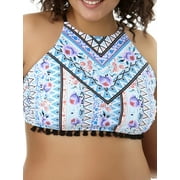 Juniors' Plus-Size Boho Fleur Bikini Top