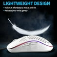 thumbnail image 2 of Honeycomb Wired Gaming Mouse with RGB On/Off Switch, 7200 Adjustable DPI, Ergonomic Lightweight Design & High Precision Sensor for PC/Mac Gamers (White), 2 of 6