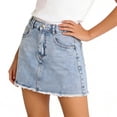 thumbnail image 5 of NAISIBABY Girls Denim Skirt, with Pockets High Rise A-Line Summer Fashion Mini Skirt Light Blue Size 8, 5 of 9