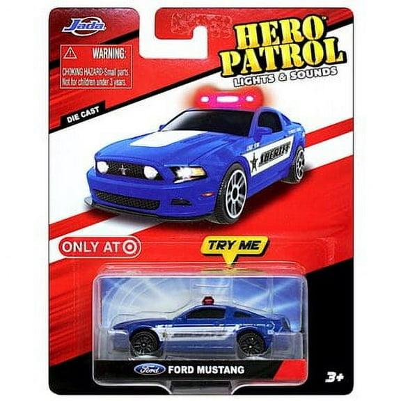 Ford Mustang Blue 1/64 with Lights & Sounds Jada Hero Patrol