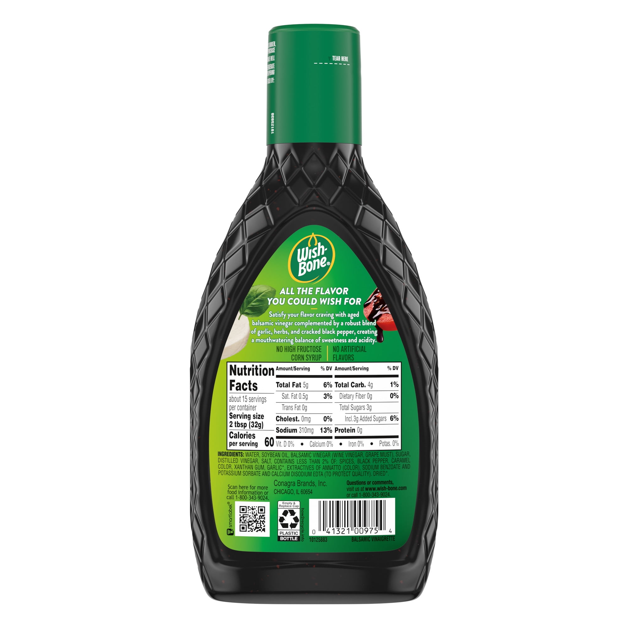 (6 pack) Wish-Bone Balsamic Vinaigrette Salad Dressing, 15 fl oz