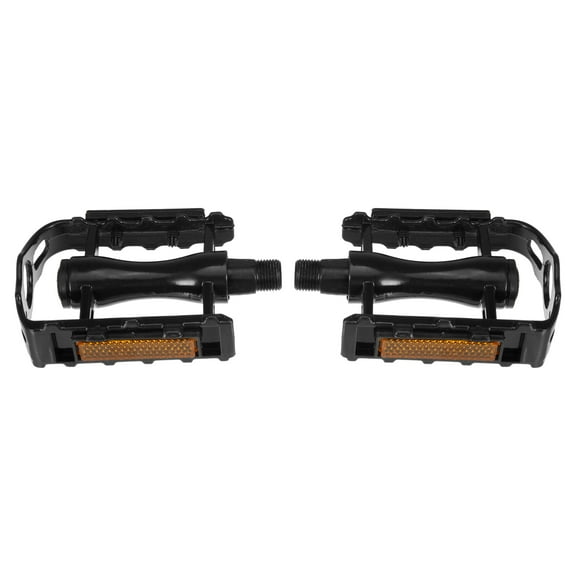 Unique Bargains Pairs Non Slip Pedals Platform Flat Bicycle Pedals 9/16" for Bike Black