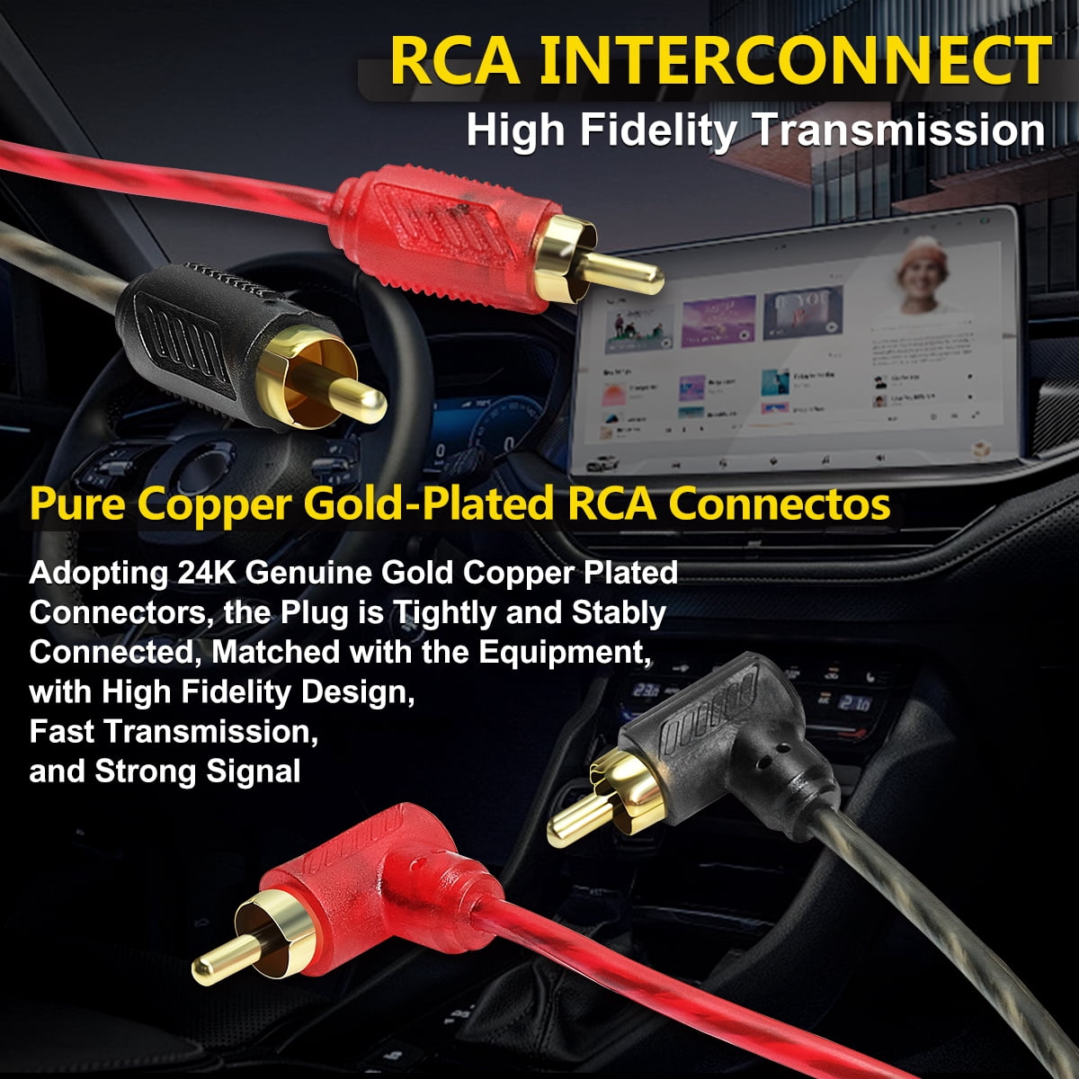 8 Gauge AMP Wiring Kit, 8 AWG Amplifier Car Audio Install Kit, Car Subwoofer Cable, Connection for Subwoofer & Speaker, with Power Cable, Ground Cable, RCA Cable, Remote Cable, Fuse Holder, Terminals