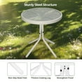 thumbnail image 4 of Zimtown 18" Round Tempered Glass Outdoor Patio Side Table, Metal Frame End Table, Green, 4 of 8