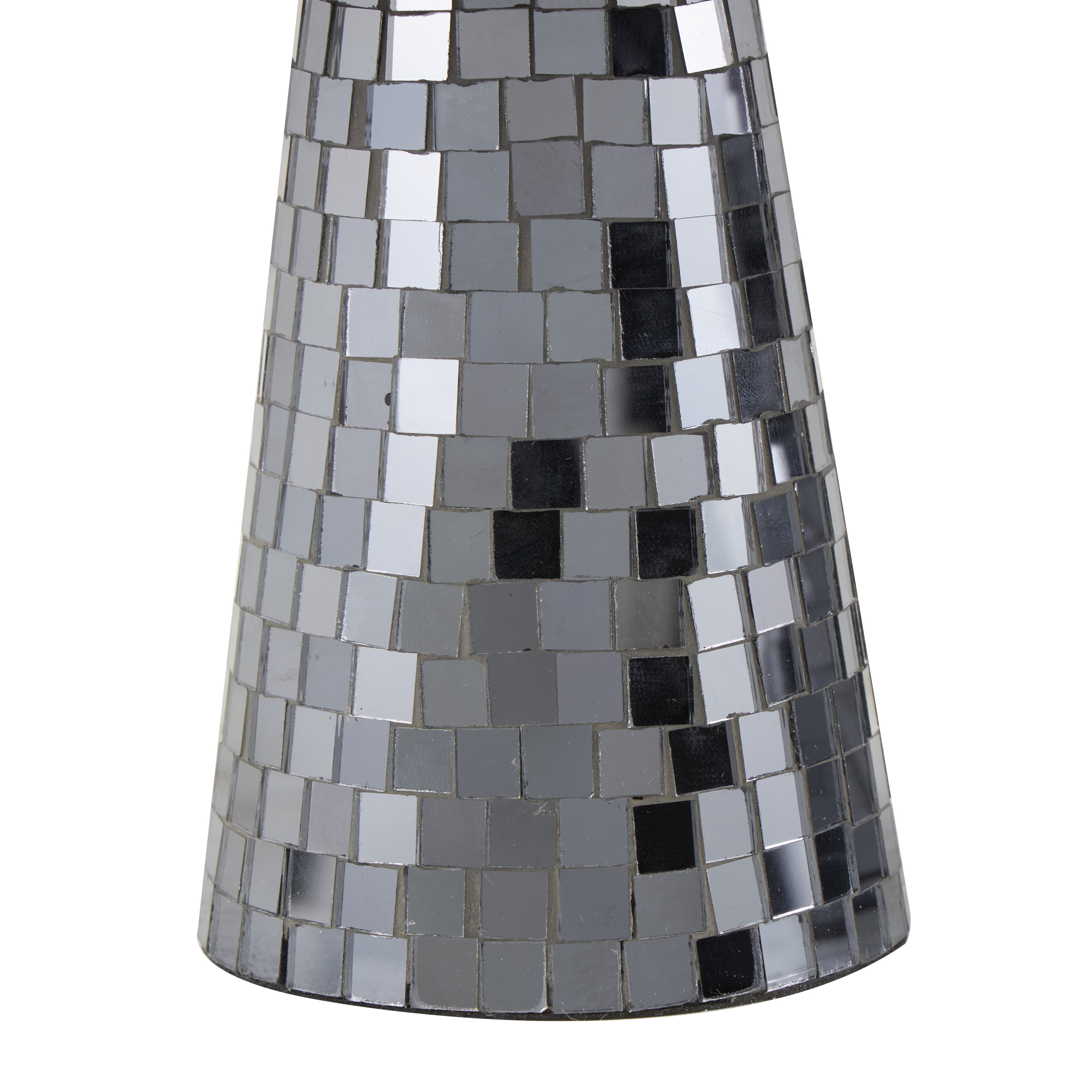 10", 8"H Silver Glass Mushroom Sculpture, by DecMode (2 Count)
