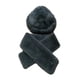 thumbnail image 4 of Sombrero de pescador con bufanda, moderno y cálido gorro de felpa para acampar, caminar por la calle. gris oscuro, 4 of 8