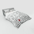 thumbnail image 3 of Ambesonne Black White Bedding Set 3 Pcs, Wedding Heart Shape, Twin, Black White Red, 3 of 3