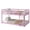 Pink, variant on URTR Twin Over Twin Floor Bunk Bed with Ladder and Guardrails, Wood Low Profile Floor Twin Size Bunk Beds for Bedroom, No Box Spring Needed, Pink