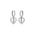 thumbnail image 3 of ARAIYA FINE JEWELRY 14K White Gold Round Lab-Grown Diamond Heart Earrings (2/5 cttw, VS1 Clarity, D-E Color), 3 of 7