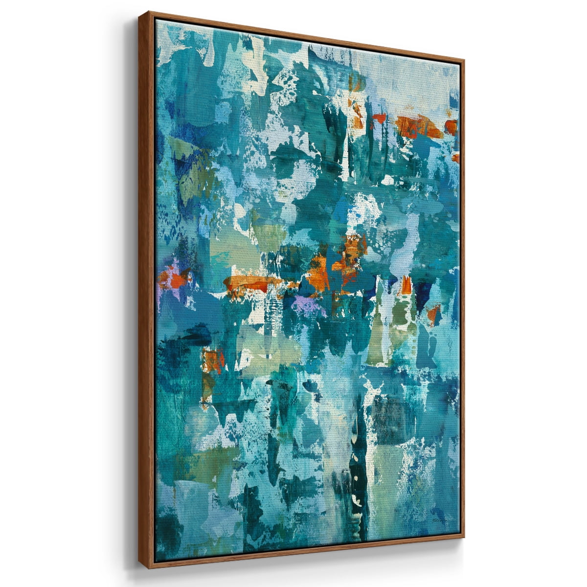 Reticent I Framed Premium Gallery Wrapped Canvas - Ready to Hang - 25 x 37 - Walnut Floating Frame