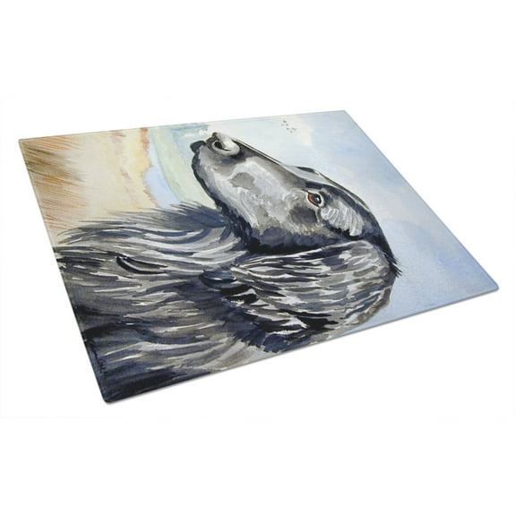 Caroline's Treasures Flat Coated Retriever Glass Cutting Board Large
