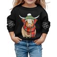 thumbnail image 4 of Hwmodou Girls Sweatshirts Cattle Print Crew Neck Hoodie Leisure Comfy Top,3-14Y, 4 of 4