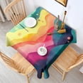 thumbnail image 2 of Colorful Tie Dye Wave Pattern Square Tablecloth,Waterproof Square Table Cover,Wipeable Spillproof Washable Table Cover for Home Kitchen Party Decor 42"X42"(107x107cm), 2 of 6